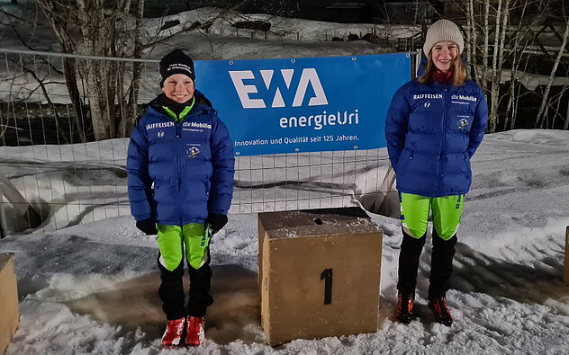 Urner Schulsportmeister Langlauf 2021 Nico Briker und Elena Frei