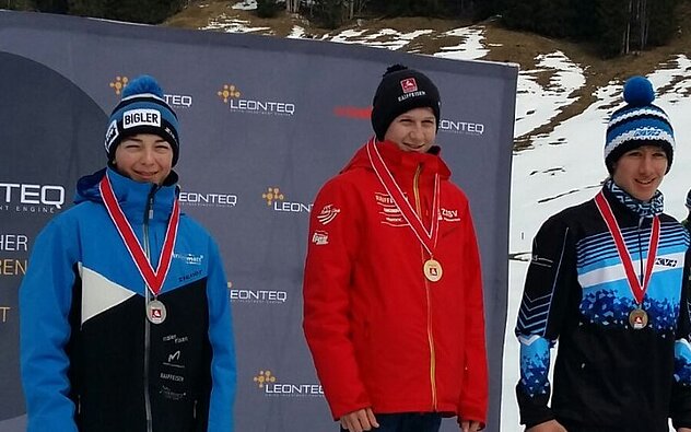 Tino Schuler, Leander Kiser und Noé In Albon gewannen Edelmetall an den ZSSV-Meisterschaften der U15 (v.l.)