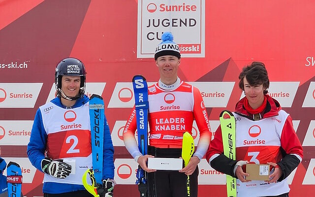 Das Siegerbild der Knaben in Sunrise Jugendcup Gesamtwertung mit Sieger Noah Gisler