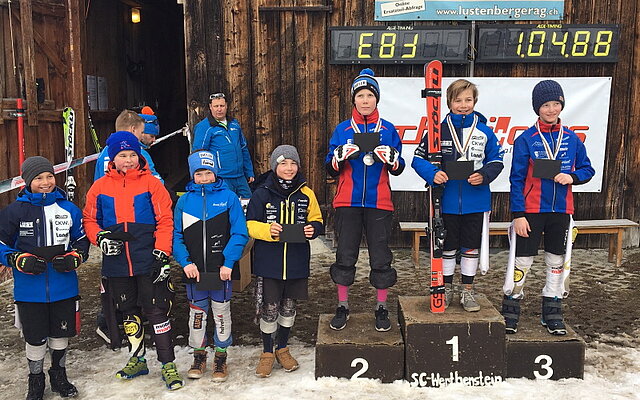 Podest beim 1. Punkterennen mit Noah Gisler (Rang 2) und Gian Epp (Rang 3) Podest beim 1. Punkterennen mit Noah Gisler (Rang 2) und Gian Epp (Rang 3)